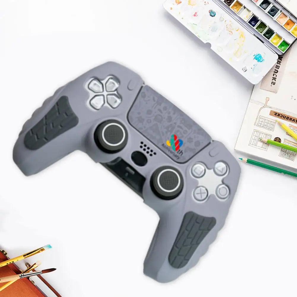 Silicone Cover Skin For PS5 Handle Protective Cover With Touch Screen Sticker Thumb Grips Anti-slip Protection Shell Skin Care