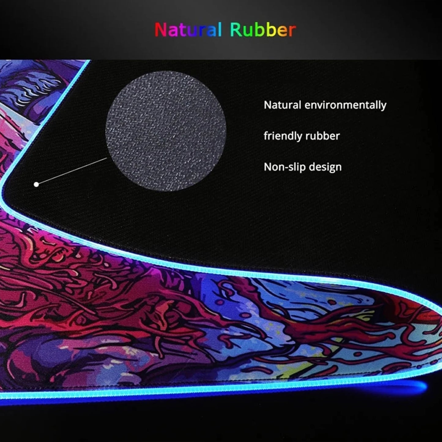 RGB Gaming Cyberpunks Mouse Pad XXL Computer Gamer Large Led Mousepad Ghost Head Desktop Decoration WOW Deskmat Wit Backlit