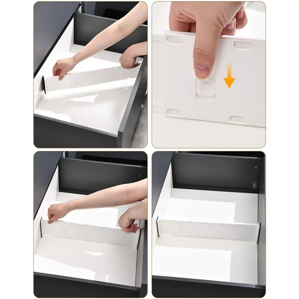 New Telescoping Drawer Divider DIY Adjustable Cabinet Clapboard Multifunctional Drawer Organization Cabinet Drawer