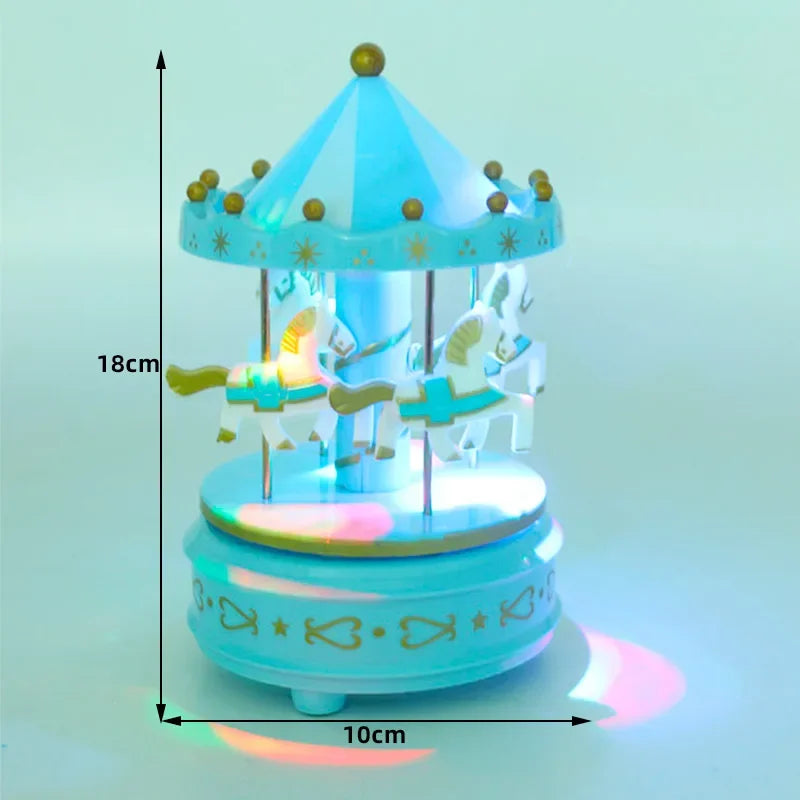 Merry-go-round Music Boxes Geometric Music Baby Room Decoration Gifts Unisex Christmas Horse Carousel Box Home Decor