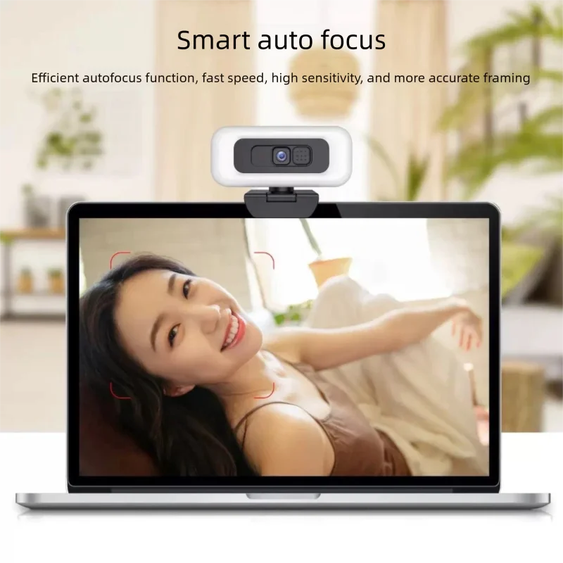 4K Webcam for PC Live Streaming Web Cam with LED Fill Light Full HD 2K 1080P Auto Focus Computer Camera with Microphone