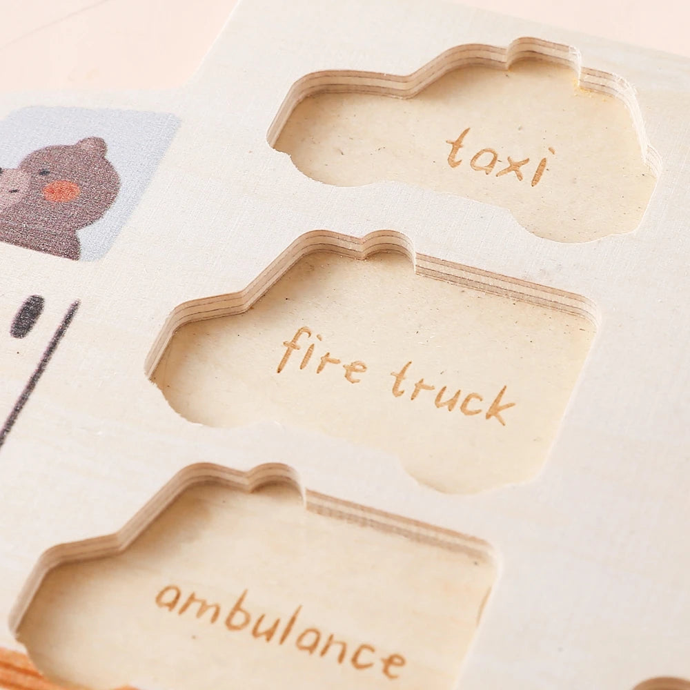 Kids Puzzles Wooden Baby Toys Montessori 3D Puzzle Toys for Babies Educational Toys Puzzle Child 2 Years Cars Match Board Puzzle