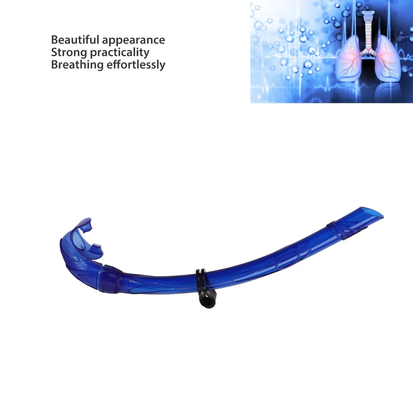 Diving Wet Snorkel, Diving Snorkel PVC Easy Breath Snorkel Diving Snorkeling Tube with Comfortable Mouthpiece for Free Diving