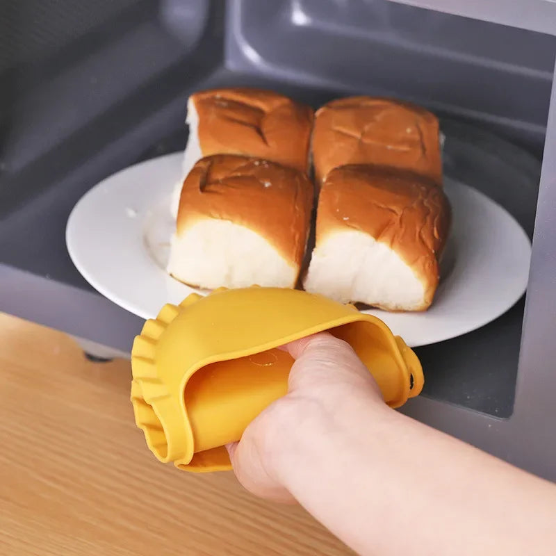 Silicone Heat Resistant Gloves Clips Dish Hold Anti-slip Oven Glove Mitts BBQ Tray Pot Dish Bowl Holder Kitchen Accessories