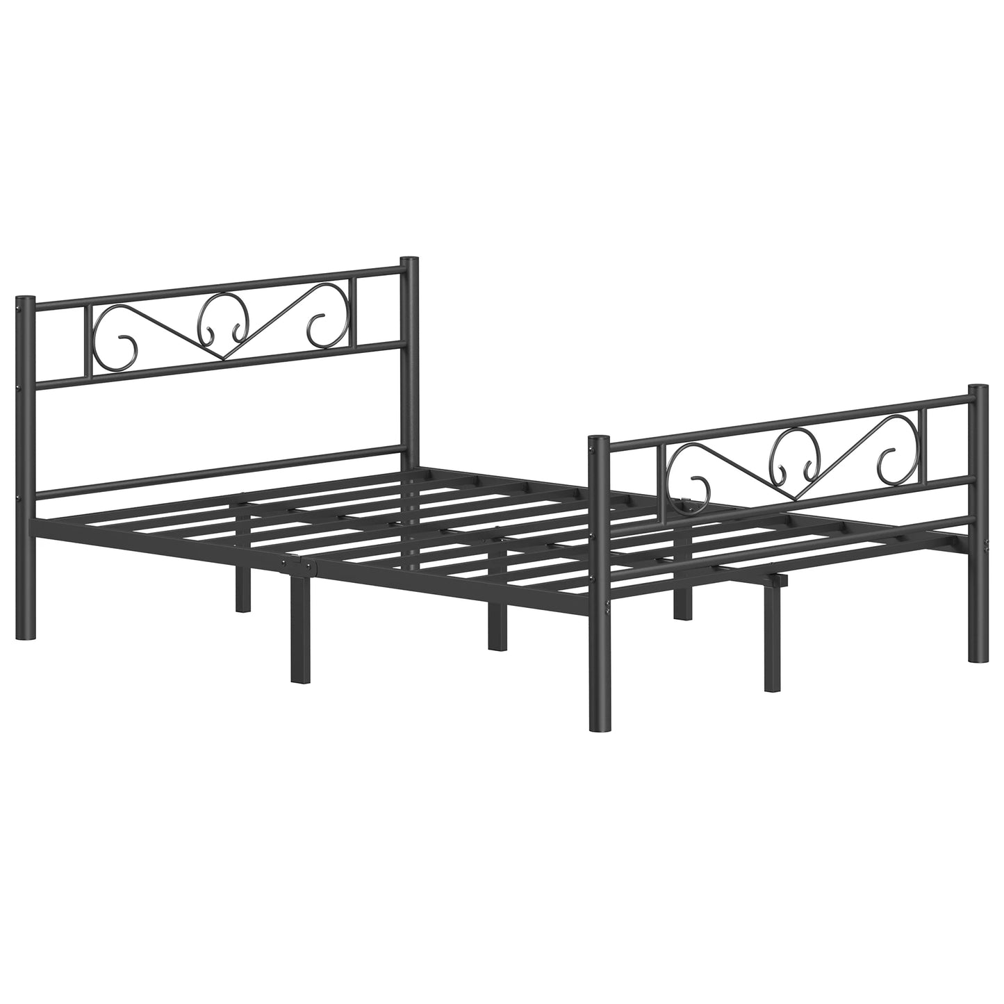 VASAGLE bed 140x200 cm, guest bed, metal double bed, bed frame, bed frame