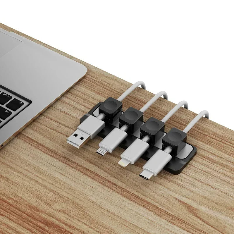 Magnetic Can Be Taken Mobile Cable Organizer Magnetic Base Desktop Data Cables Manager Cell Phone Charging Cable Magnetic Clamp