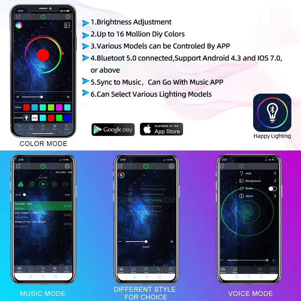 Latest Version Car Undergolw Light 4 in 1 RGB LED Rock Lamp Atmosphere Lights Cars Chassis Ambient Lighting APP Control