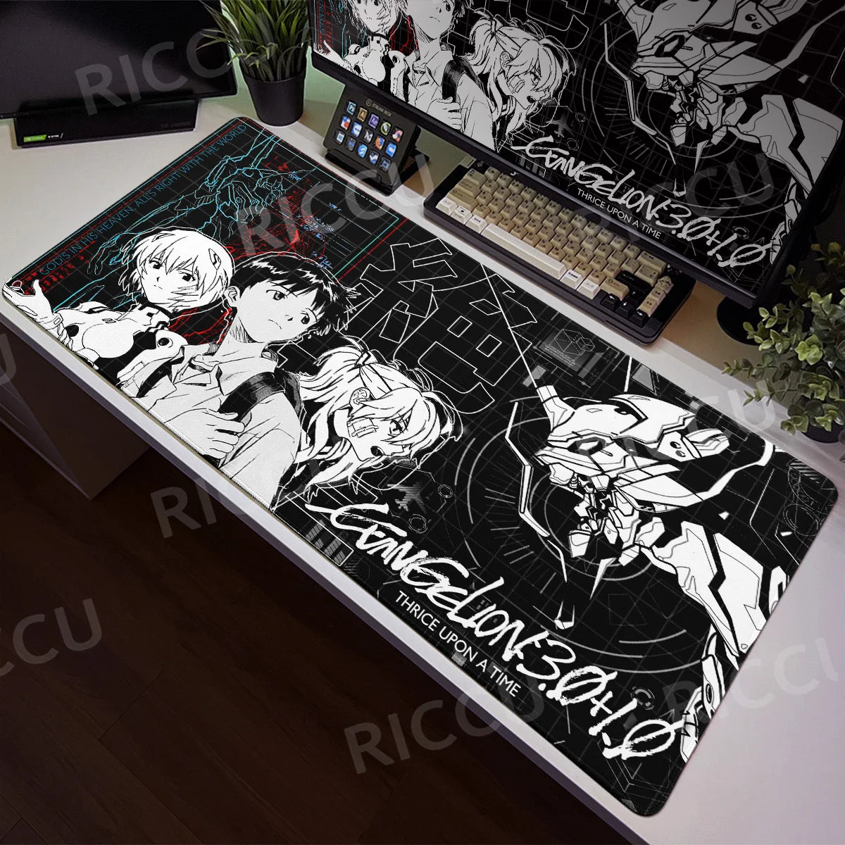 Large Mats E-E-Evangelione Mouse Pad Gamer Desk XXL Rug Office Accessories Computer Table Carpets Anime PC Gaming E-Sports Pads