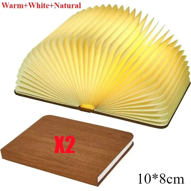 LED Wooden Book Lamp Creative 3D Book Light Folding LED Night Light USB Recharge Decor Bedroom Table Lamp for Kid Brithday Gifts