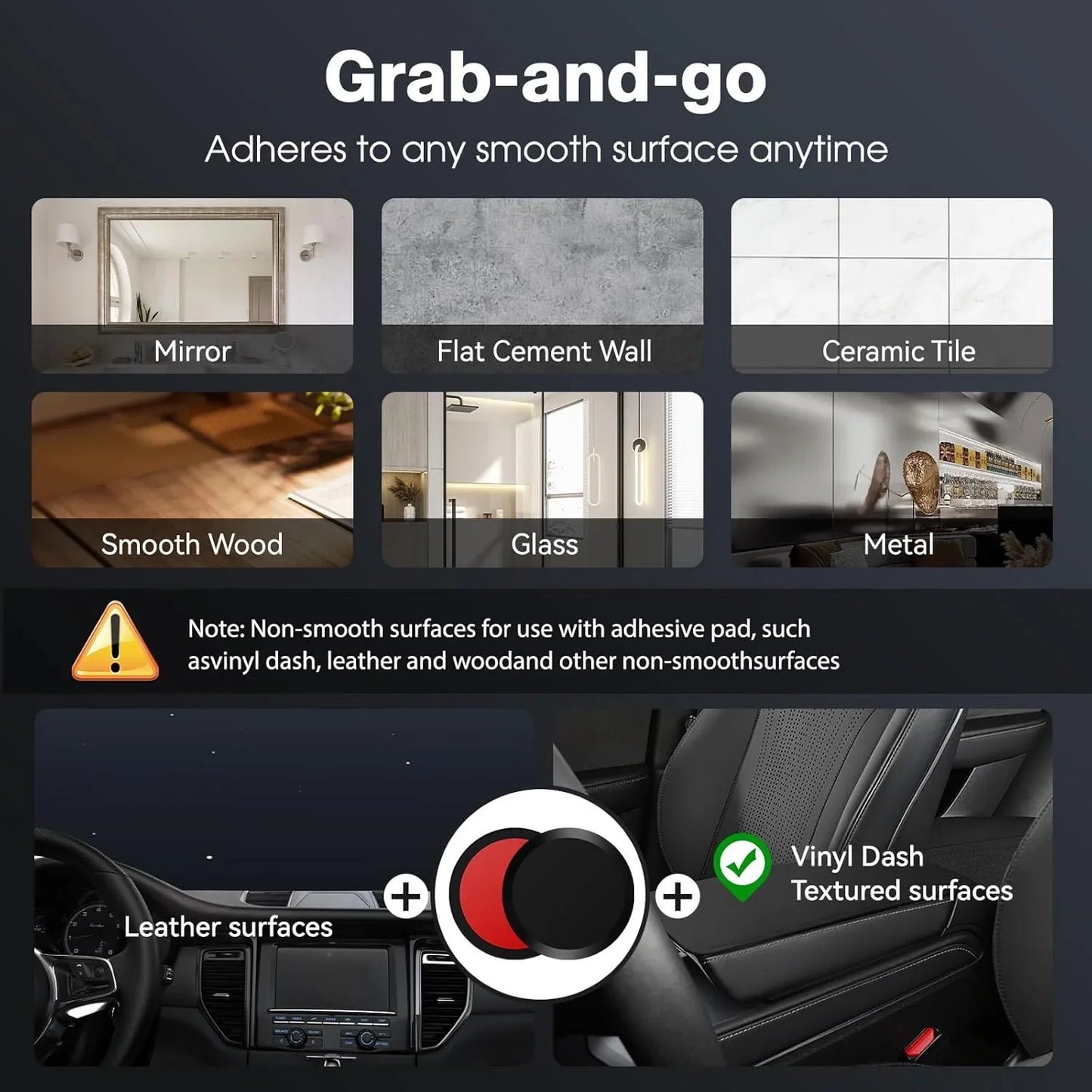 360° Rotatable Vacuum Magnetic Phone Holder, Foldable and Retractable Suction Cup Car Phone Mount for Car/Gym/Mirror/Smooth