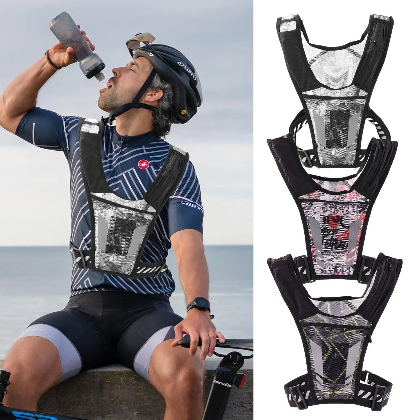 Outdoor Running Backpack Reflective Ultra-light Breathable Vest Trail Running Mobile Phone Backpack Fitness Running Accessories