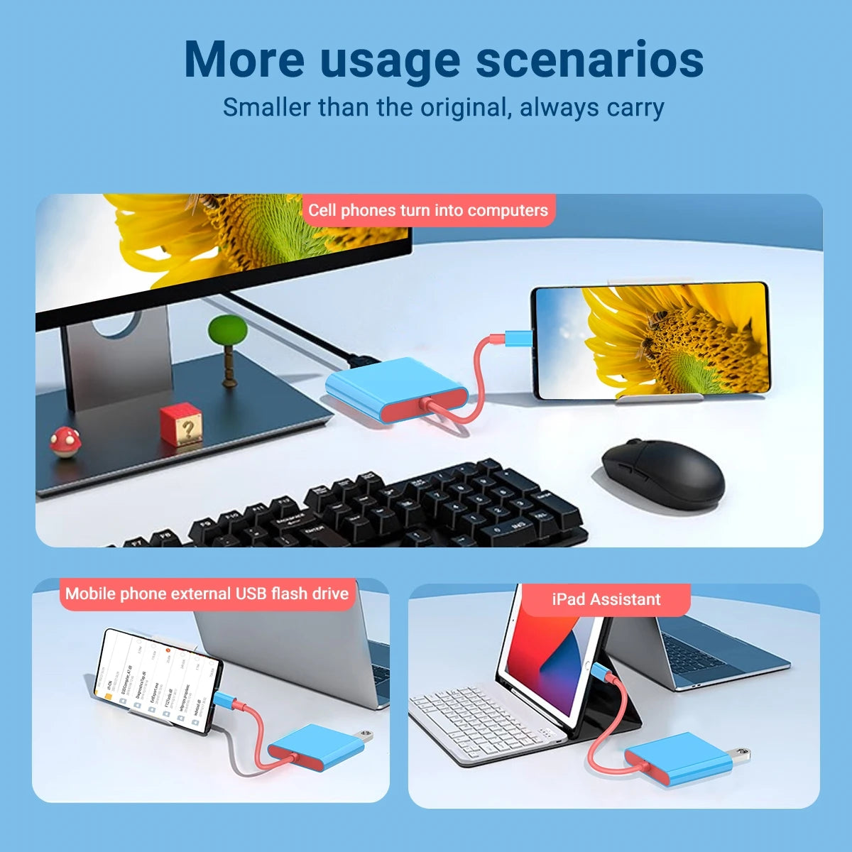 Portable 3 in 1 Game Docking Station TYPE-C Hub with HDMI and USB 3.0 Perfect for Travel and Gaming