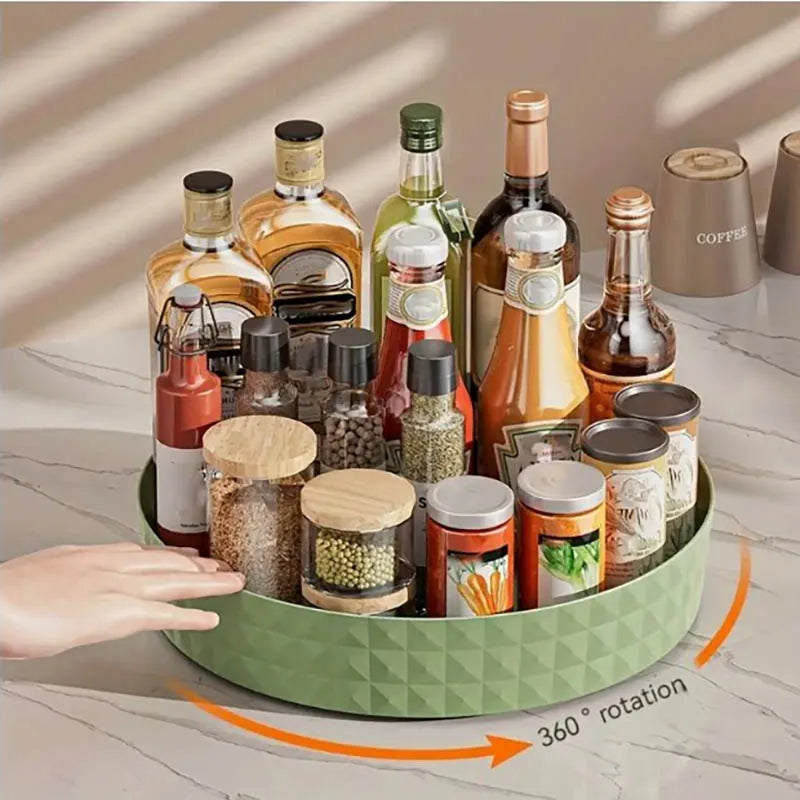 Rotating Spice Rack Organizer For Kitchen Cosmetics Storage Convenient and Space-Saving Solution for Apartments & College Dorms
