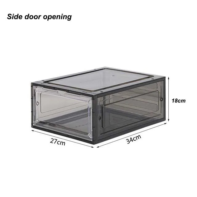 Magnetic Shoe Organizer Plastic Transparent Drawer Shoe Storage Box Space Saving Dormitor Shoe Rack Shoe Cabinet