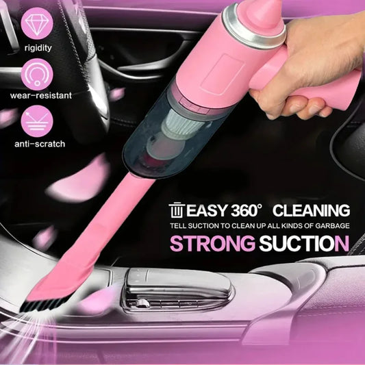 Mini pink vacuum cleaner, USB charging, strong suction power, portable, mini and powerful household appliance air cleaner