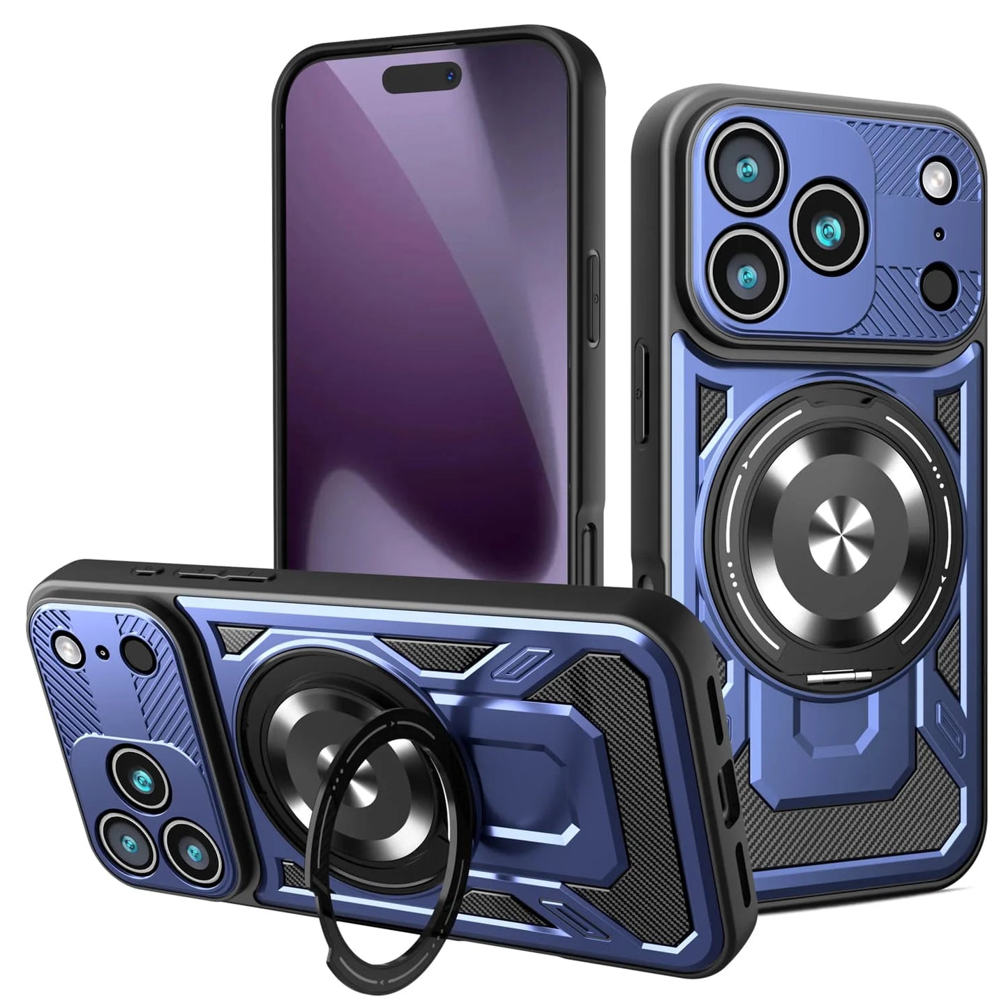 Shock Proof Armor Case For iPhone 17 Air 11 12 13 14 15 16 17 Pro Max Magnetic Heavy Duty Rugged Ring Kickstand Protection Cover