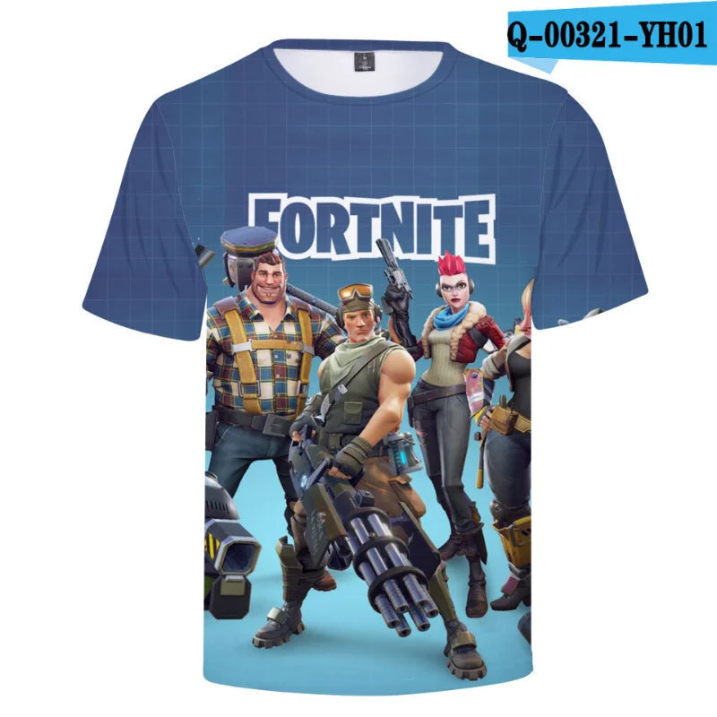 New Game Fortnite T-Shirts Anime Beach 3D Printed Streetwear Cute Cartoon O-Neck Oversized T Shirt Harajuku Kids Tees Tops Gift