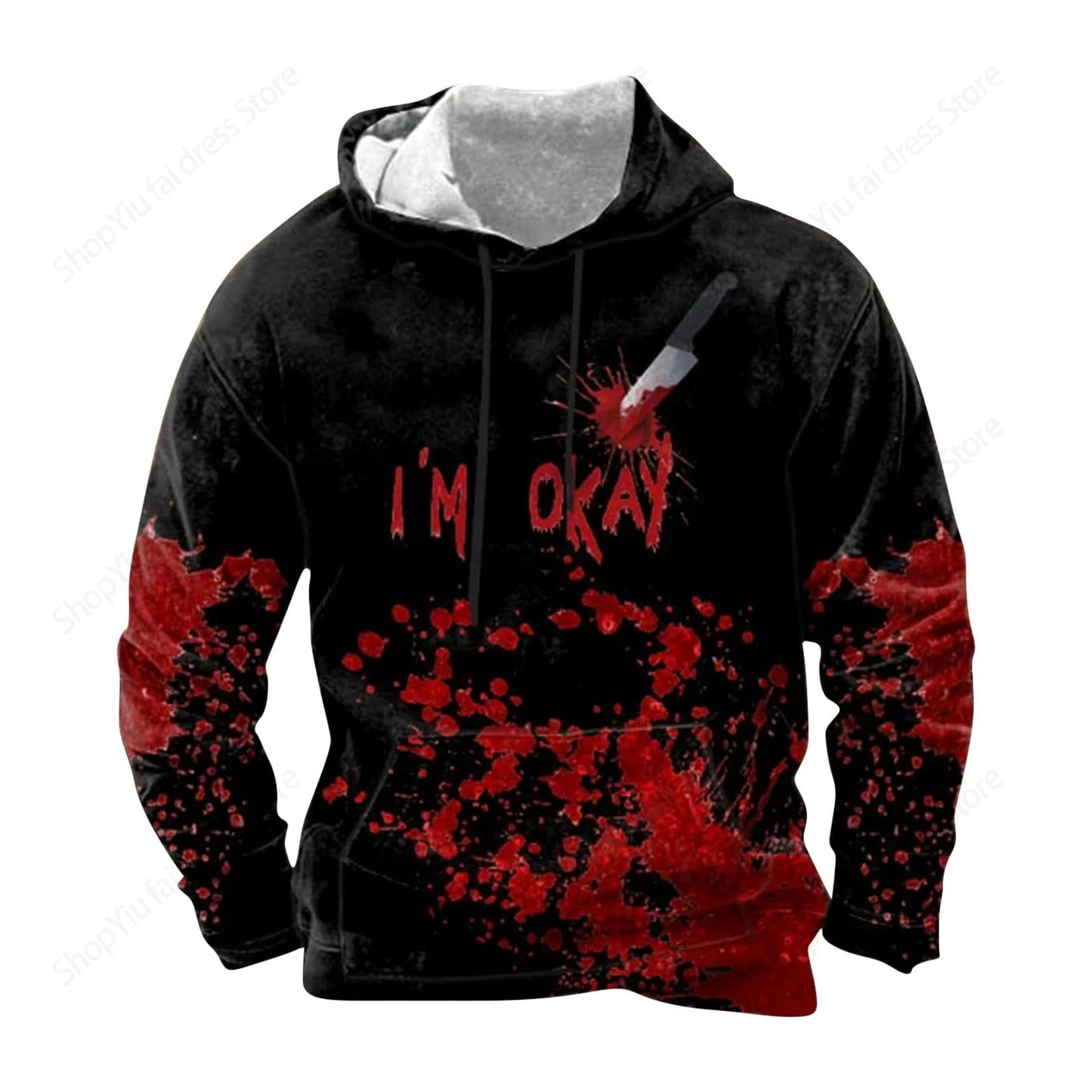 Horror Blood 3d Print Hoodie Men Women Fashion Hoodies Halloween Sweatshirt Boy Coats Women Sweats Men's Hoodie Letter Print