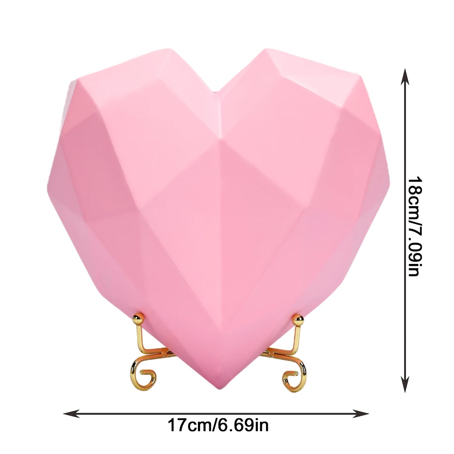 Heart Decor Love Statue Pink and Red Heart Sculpture Couple Wall Decorations Resin Wedding Entrance Table Decor Home Decorations