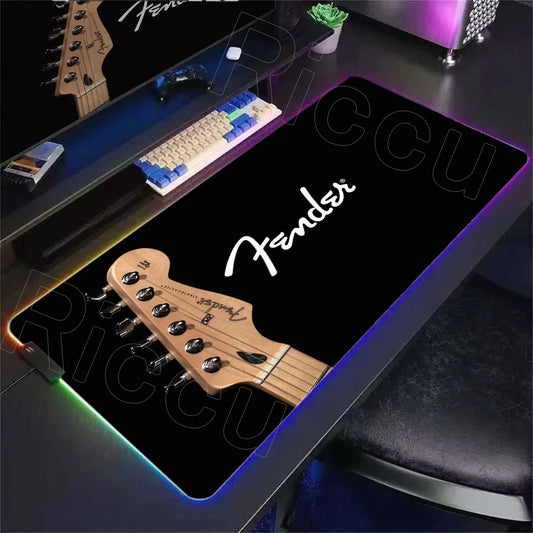 RGB Music Guitar Rubber Desk Mat HD Anime 900x400mm Mouse Pad Office Game PLAYMAT Computer Accessories Laptop Pc Gaming Mousepad