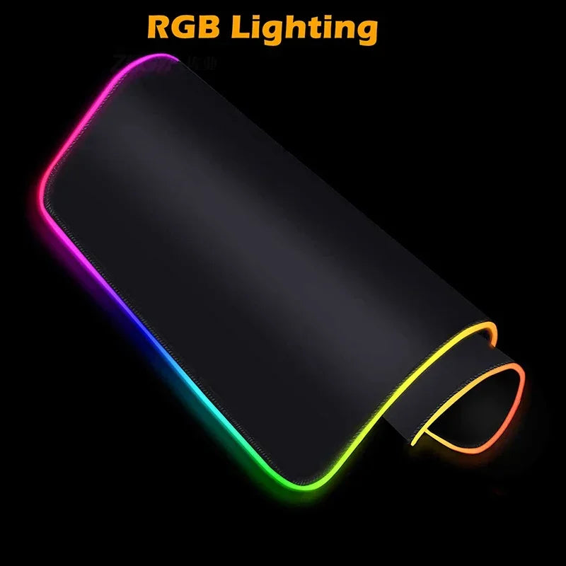 Black Mouse Pad Asus Rgb Gaming Mause Mat Anime Mats Gamer Rug Pc Xxl Cute Pads Large Game Keyboard Carpet Backlight Mousepad