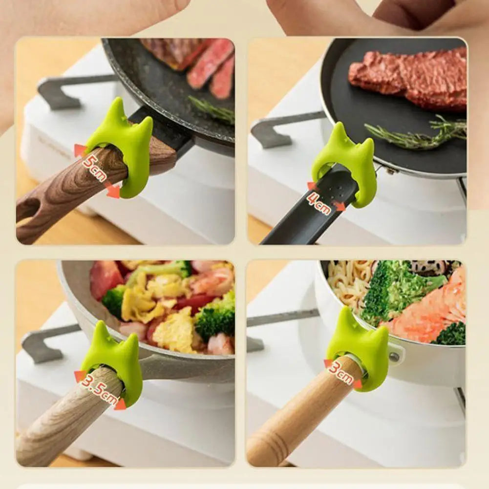 Portable Silicone Anti-overflow Pot Lid Clip Anti-scalding Spoon Holder Support Rack Kitchen Universal Spatula Bracket Clip
