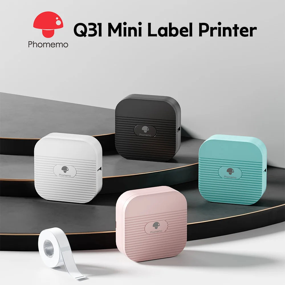 Mini Printer Phomemo Q31 Label Maker Wireless Bluetooth Printer 6-15mm Portable Thermal Printer DIY Creative Label Sticker