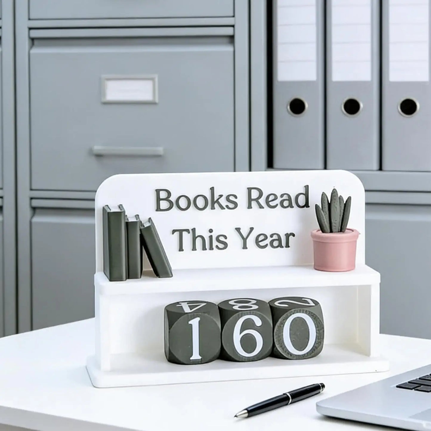 Book Reading Counter Modern Reading Tracking Sign For Classroom Library Bedside Table Student Teacher Reading Challenge Gift