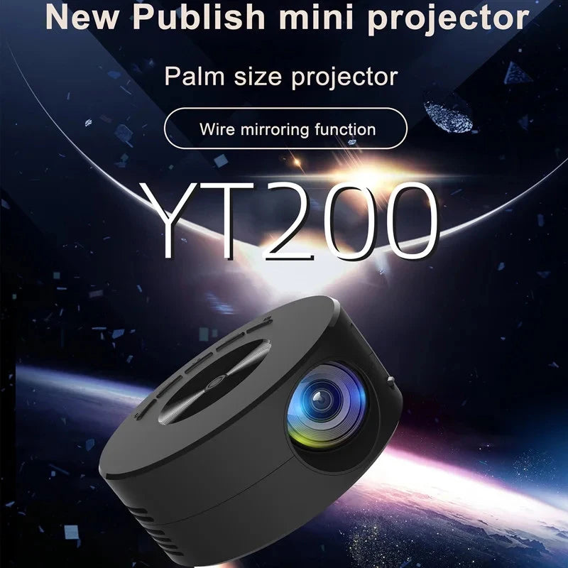 YT200 Portable Mini Projector HD Home Theater LCD children's mobile phone same screen wireless projector Supports IOS Android
