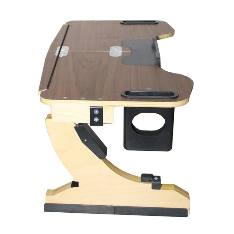 Desktop computer stand, portable and foldable stand, multi-functional reclining desk, made of wood, 360° adjustable laptop stand