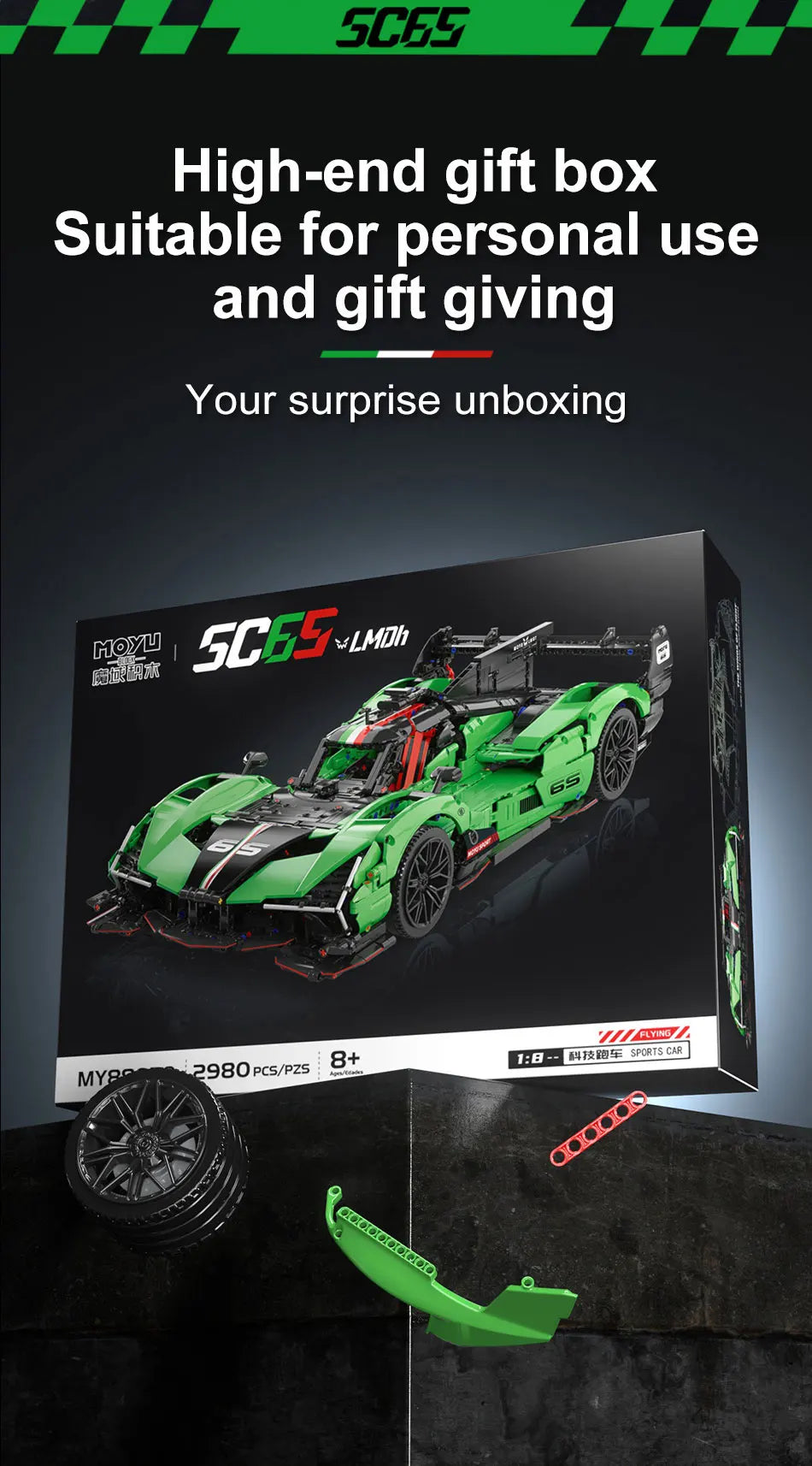 2980pcs MOC Technical Sports Car Building Blocks Model Racing Bricks Assembling Toys for Kids Adults Christmas Gift Set