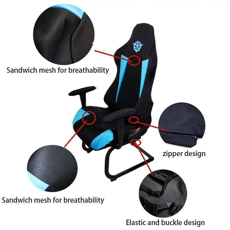 New Gaming Chair Cover Universal Soft Elasticity Polar Fleece Armchair Slipcovers Elastic Breathable Dustproof Chair Protector