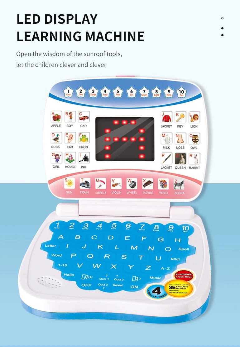 Learning Machine Laptop Computer Child Electronic Preschool Language Education Toys Gift Toddler Kid Developing Cognitive Skills