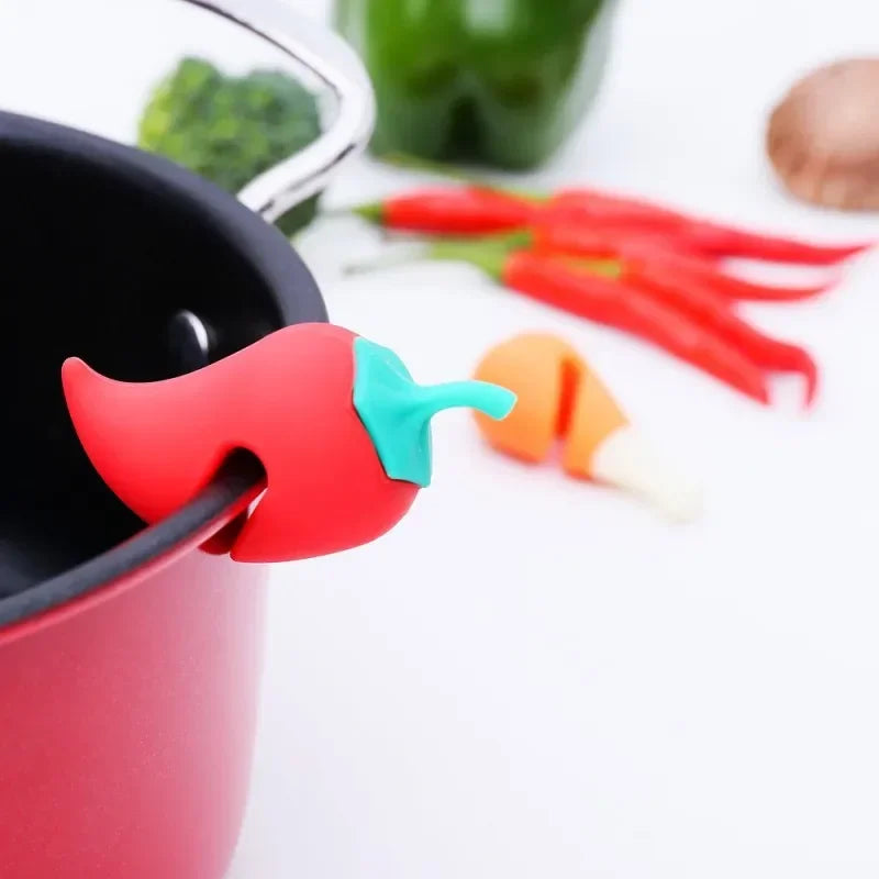 1Pcs Silicone Pot Lid Anti-spill Rack Heat-resistant Anti-Overflow Stoppers Pot Cover Lifter Holder Creative Kitchen Tool Gadget