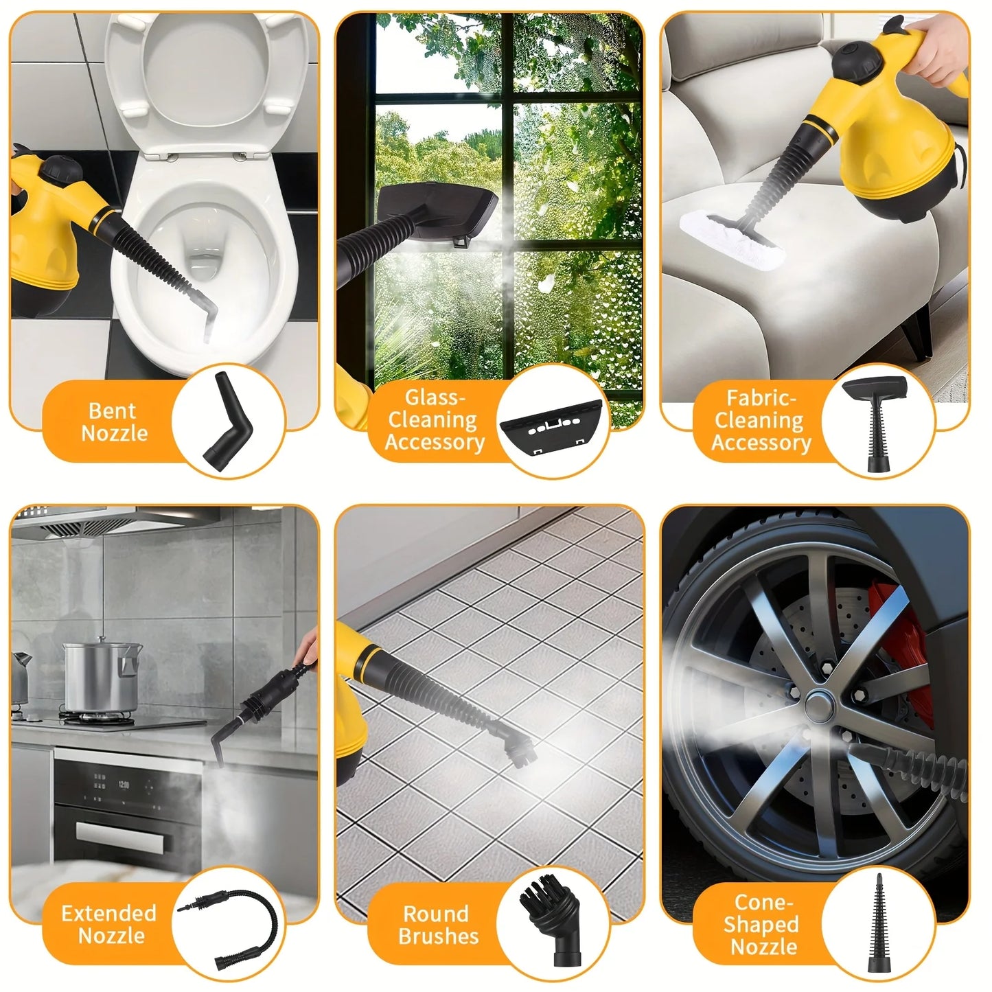 Handheld Steam Cleaner Portable High Temperature Pressurized Steam Cleaning Machine For Kitchen Sofa Bathroom Car Window