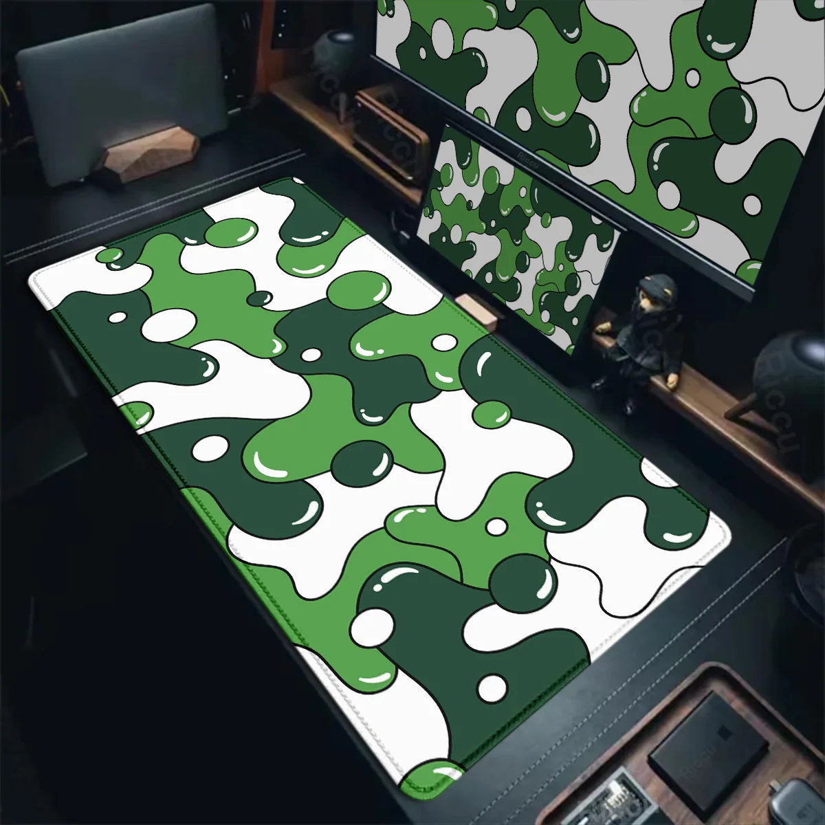 Gaming Mouse Pad Large Size Table Pad Blue & White Strata Liquid Mousepad XXL Computer Play Mat Rubber Mausepad Keyboard Deskmat