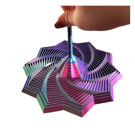 3D Printing Expanded Sensory Fidget Star Model Visual Illusion Hexagon Whirling Spiral Ornaments Stress Relief Board Game