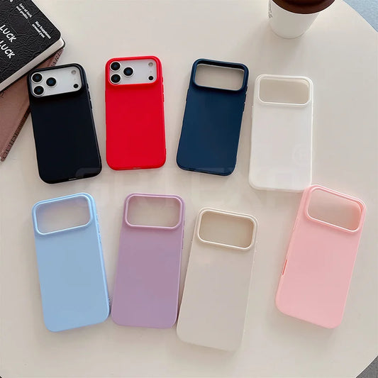 Candy Color Luxury Pattern Matte Silicone Soft Case For iPhone 17 air 17 pro 17 pro max ﻿Solid Color Shockproof Cover Shell ﻿
