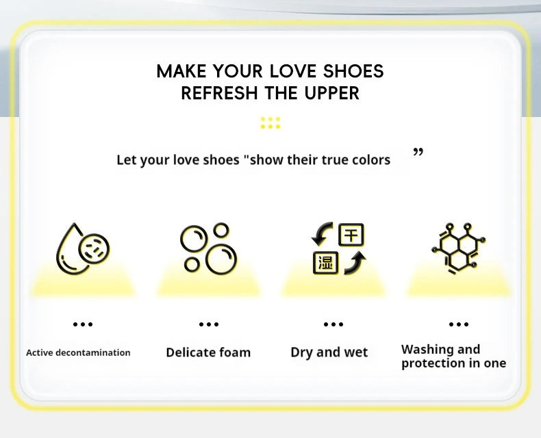Shoes Cleaner Suit Foam Dry Cleaning 150ML Water-Free Foam Sneakers Cleaner Shoe Brush Shoe Cloth Work on White Shoe Suede Boot