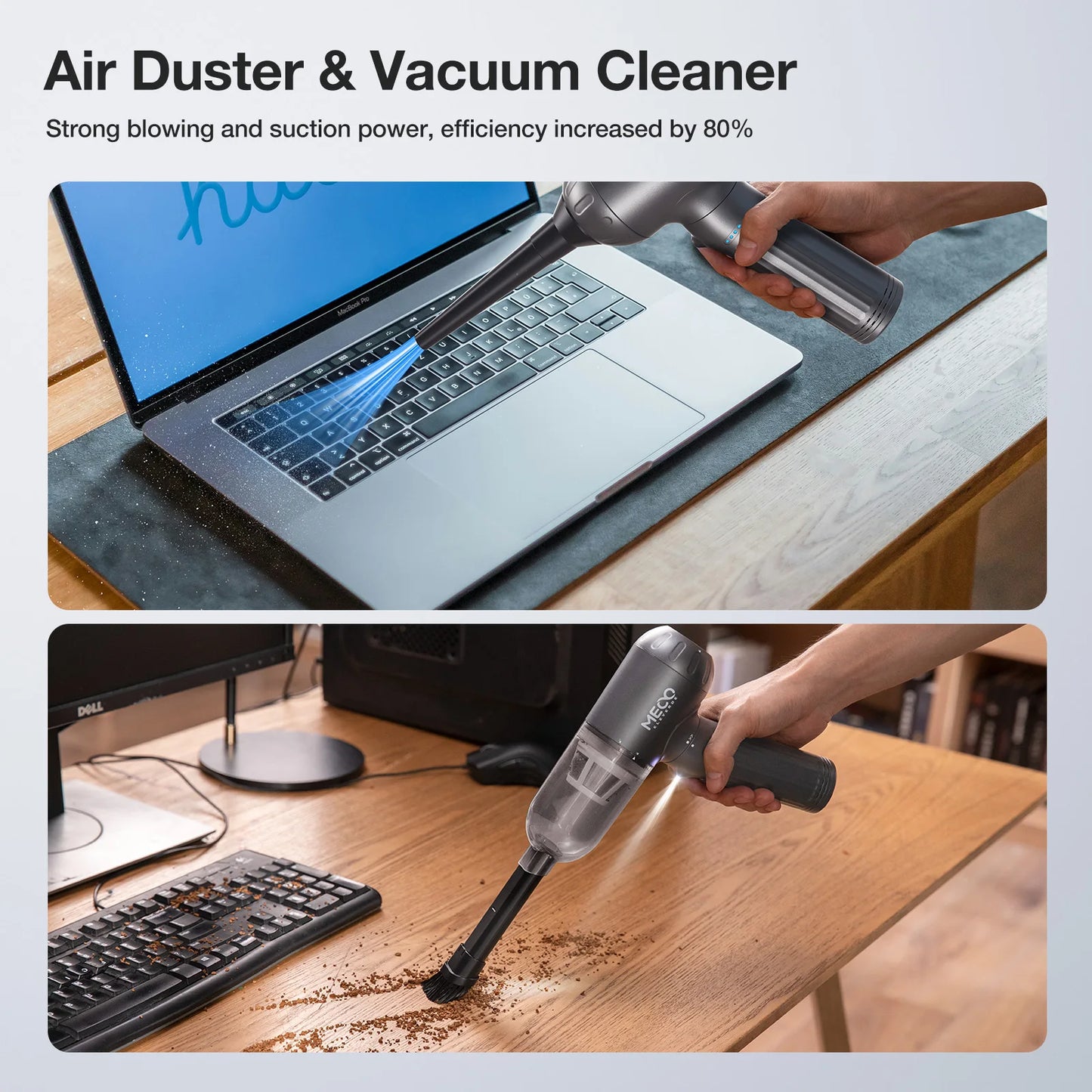 MECO ELEVERDE ME-VC2 Electric Compressed Air Duster & Vacuum Cleaner 4 in 1 Function Powerful 3-Gear Keyboard Cleaner for Home