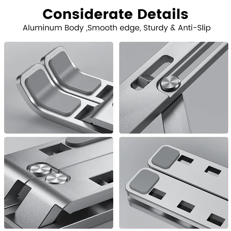 Aluminum Alloy Laptop Holder Stand Adjustable Foldable Portable for Notebook Computer Bracket Lifting  Non-slip Holder
