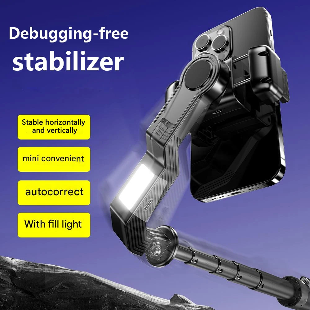 AI anti-shake 3-Axis Gimbal Stabilizer for iPhone Android, Anti-Shake Phone Holder With Tripod for Vlogging Video Recording