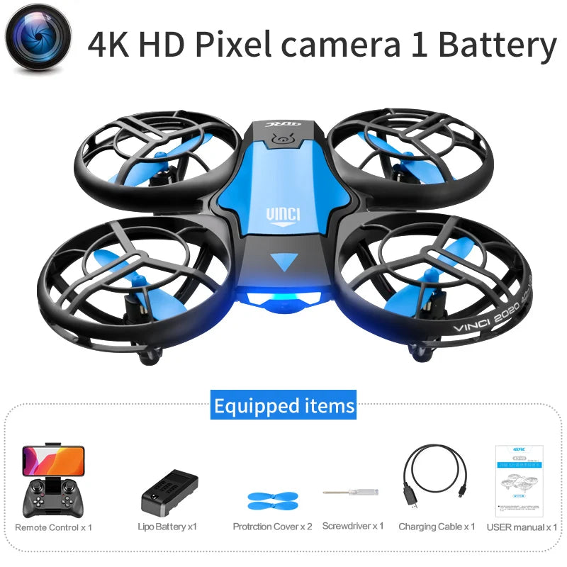 V8 Mini Drone 4K Professional Wide-Angle HD Camera WiFi FPV Height Hold Foldable RC Drone Quadrotor Helicopter Children's Toys