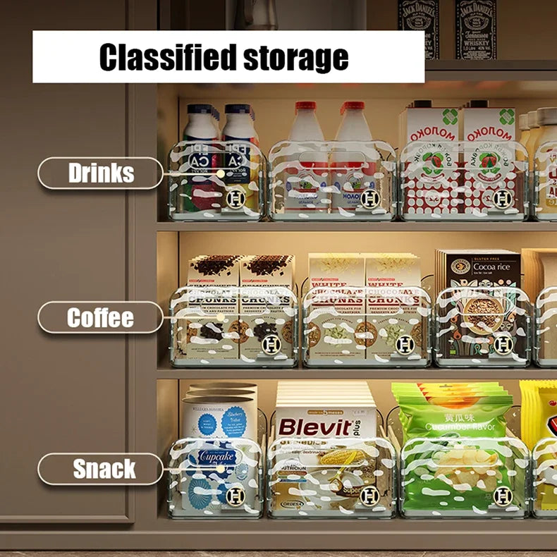 Kitchen Organizing Storage Box Simple Cabinet Retractable Storage Box Water Corrugated Drawer Desktop Snacks Grocery Storage Box