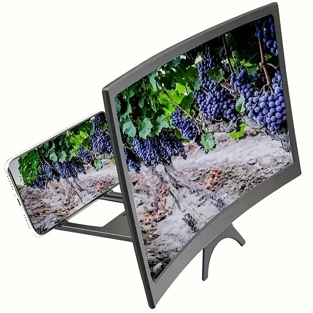 12 Inch/Phone Screen 3D HD Magnifier Movie Video Amplifier Holder Enlarger Screen Smart Phone Magnifying Curved Screen