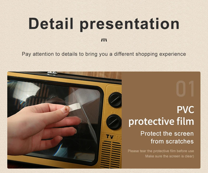 12 Inch Phone Screen Magnifier Enlarged Expand Stand Phone Holder HD Video Amplifier Eyes Protection Retro TV Box For Iphone