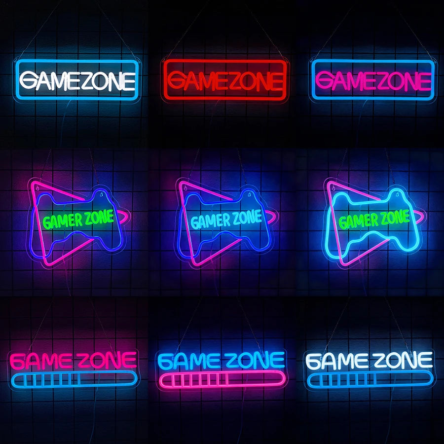 Game Zone Neon Signs for Gamer Room Decor,Gaming Light Neon Sign for Gaming Wall Decor,Led Neon Gaming Sign for Gamer Gifts Boys