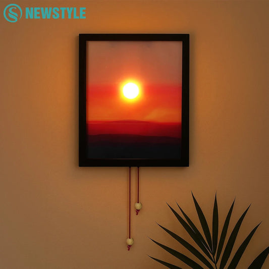 Creative Sunrise and Sunset Night Light 3 Level Brightness Movable Scenery Wall Lamp For Bedroom Living Room Decor