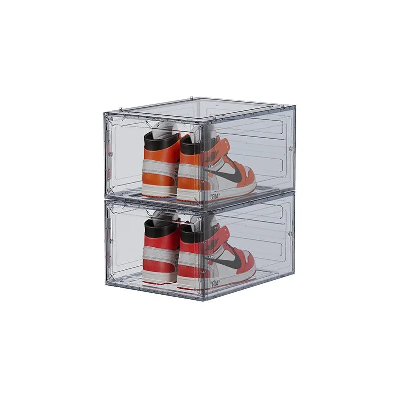 48 Size Large Foldable Stackable Acrylic Shoe Box with Magnetic DoorTransparent Dustproof Sneaker Storage Organizer for AJ N ike