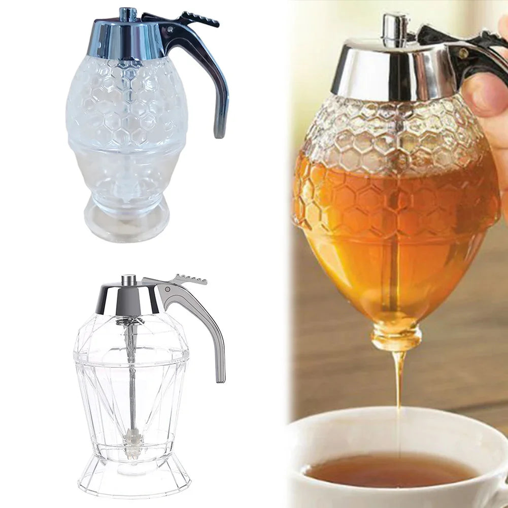 Syrup Dispenser with Stand Honey Pourer Dispenser Olive Oil Dispenser Bottle for Home Kitchen Storing Honey and Syrup